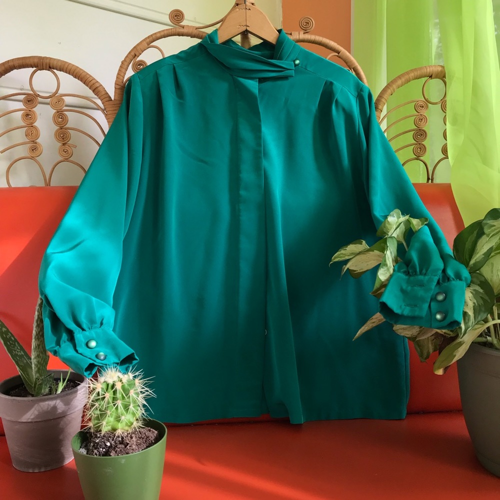 Vintage Green Pendleton Blouse